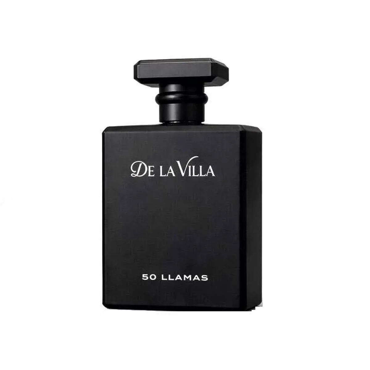 Frasco negro de 50 Llamas, perfume de De la Villa